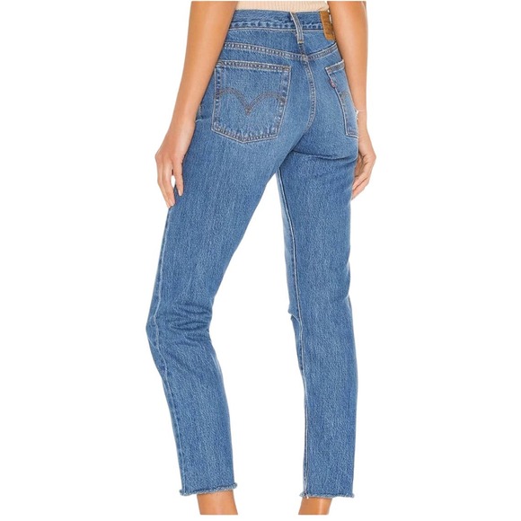 LEVI'S PREMIUM WEDGIE ANKLE JEANS Distressed Rigid Denim Women Size 31 - Picture 3 of 13